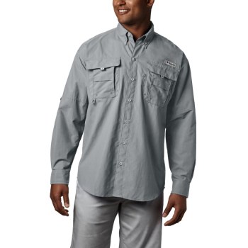 Columbia Overhemd Heren, PFG Bahama II Long Sleeve Big Grijs, 51MAJWHUL